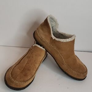 Sorel Tan Leather Slippers Size 10